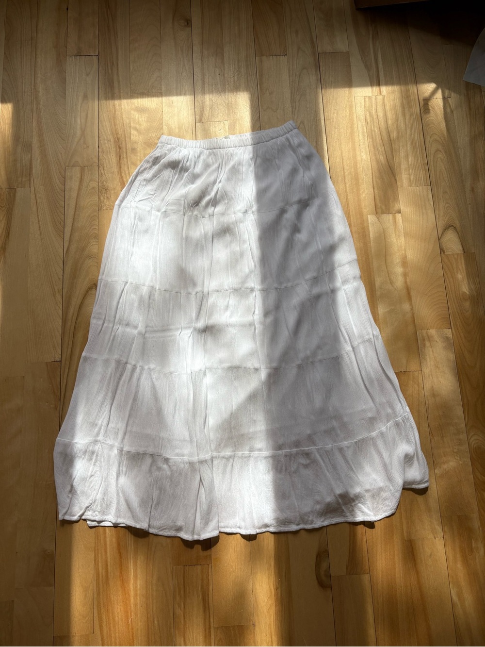 Hollister White Tiered Maxi Skirt